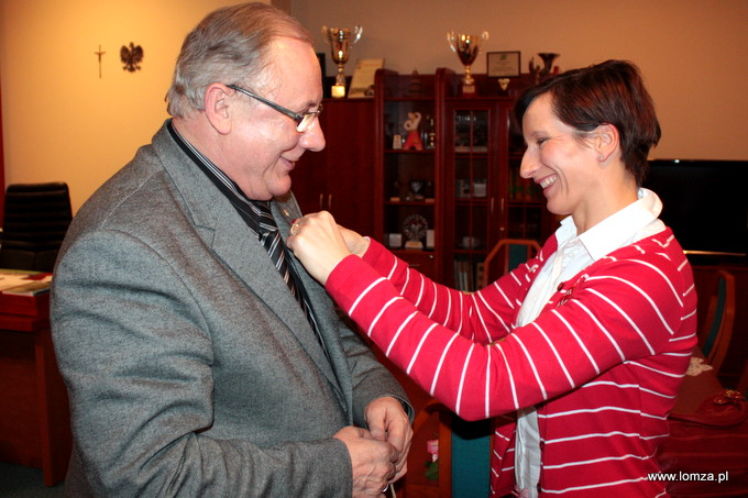 Anna Jesień i Prezydent Łomży Mieczysław Czerniawski