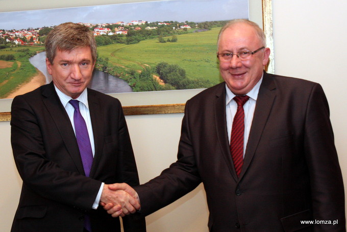 Wicemarszałek Sejmu Jerzy Wenderlich i Prezydent Łomży Mieczysław Czerniawski