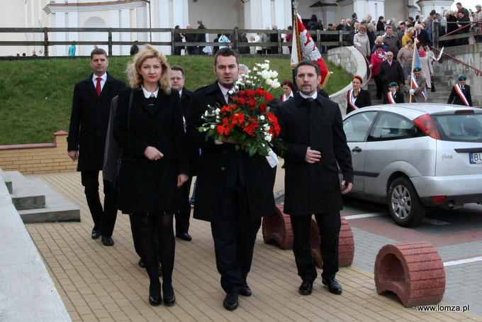 Prezydent Łomży Mariusz Chrzanowski i jego zastępcy Agnieszka Muzyk i Andrzej Garlicki
