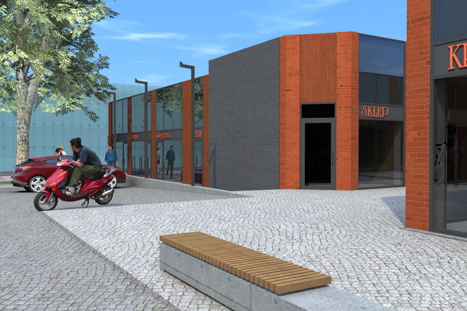 projekt koncepcyjny pn. „Przebudowa i modernizacja pawilonów handlowo-usługowych w rejonie dworca PKS w Łomży”, autorstwa mgr inż. architekta Andrzeja Popławskiego