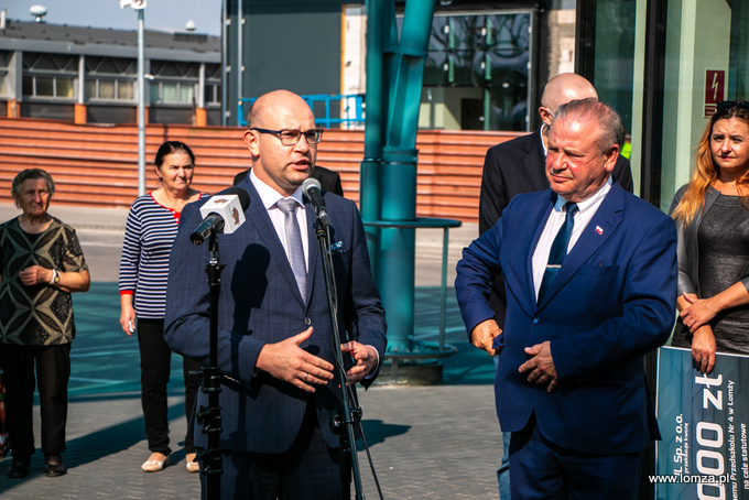 Marszałek Województwa Podlaskiego Artur Kosicki i Wicemarszałek Marek Olbryś