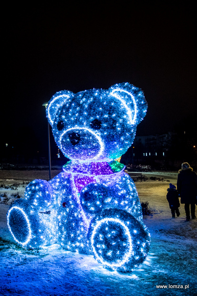 iluminacje świąteczne w Parku Jana Pawła II - Papieża Pielgrzyma