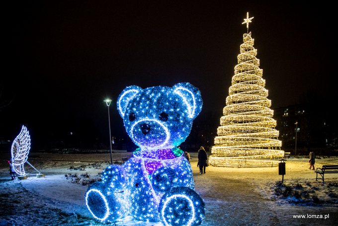iluminacje świąteczne w Parku Jana Pawła II - Papieża Pielgrzyma