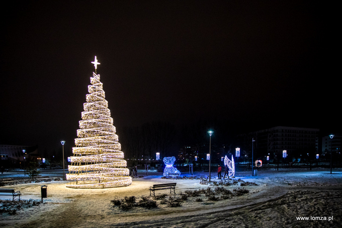 iluminacje świąteczne w Parku Jana Pawła II - Papieża Pielgrzyma