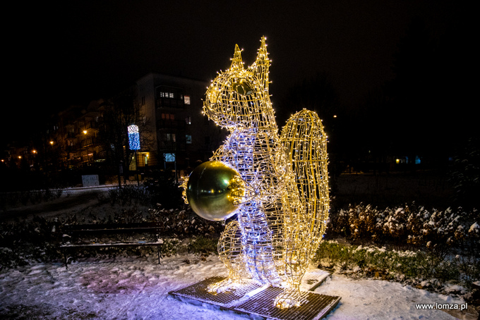 iluminacje świąteczne w Parku Jana Pawła II - Papieża Pielgrzyma