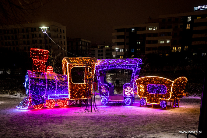 iluminacje świąteczne w Parku Jana Pawła II - Papieża Pielgrzyma