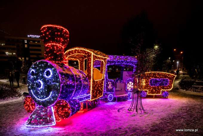 iluminacje świąteczne w Parku Jana Pawła II - Papieża Pielgrzyma