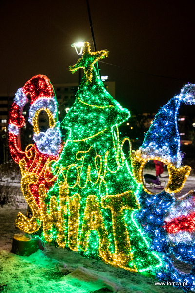 iluminacje świąteczne w Parku Jana Pawła II - Papieża Pielgrzyma