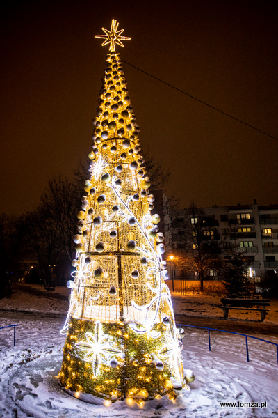 iluminacje świąteczne w Parku Jana Pawła II - Papieża Pielgrzyma