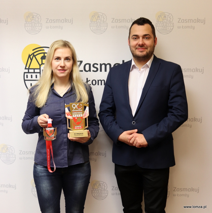 Magdalena Sikorska i prezydent Łomży Mariusz Chrzanowski
