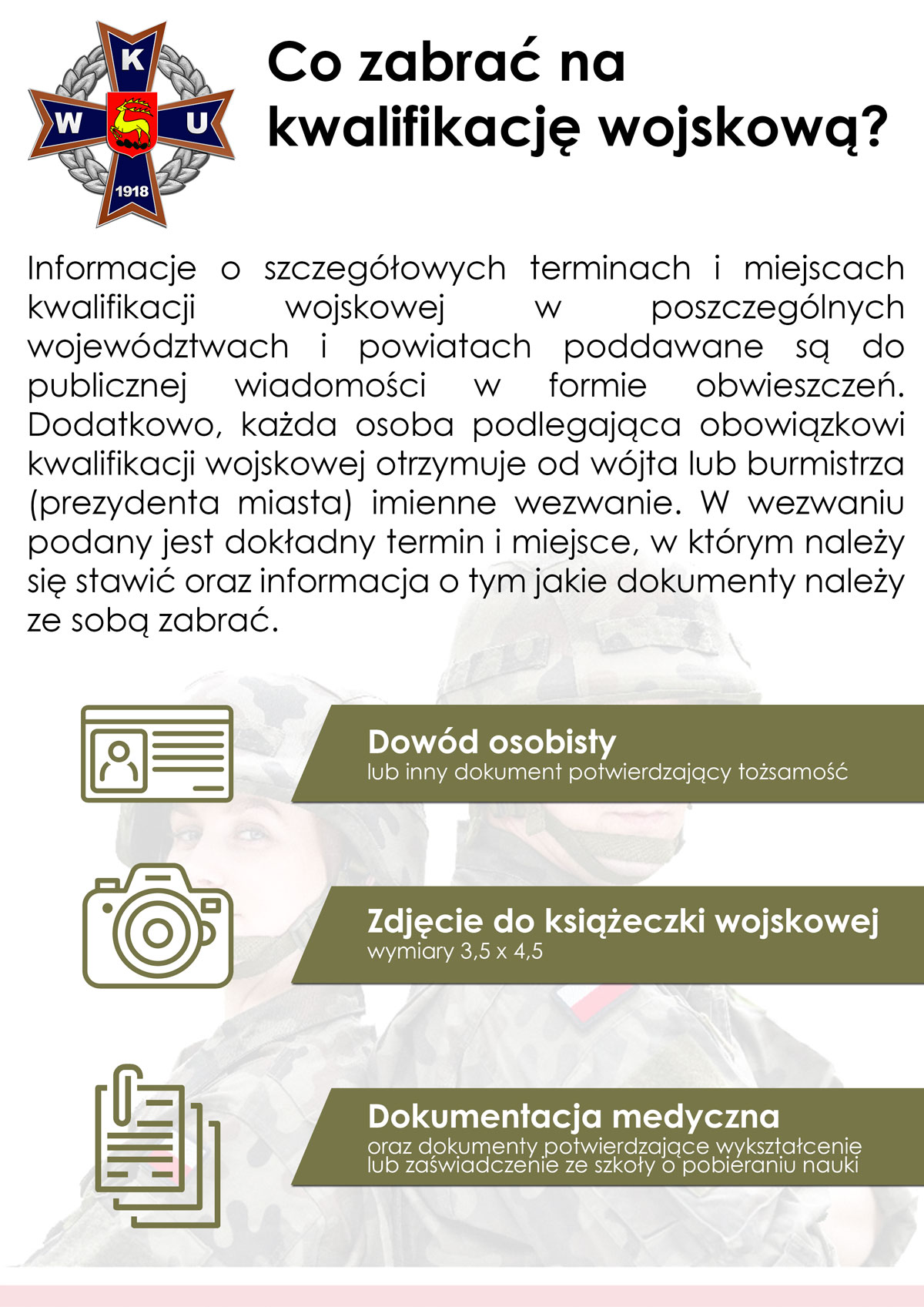 Co zabrać na kwalifikację wojskową?