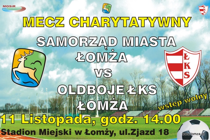 Charytatywne spotkanie: samorządowcy kontra oldboje ŁKS Łomża