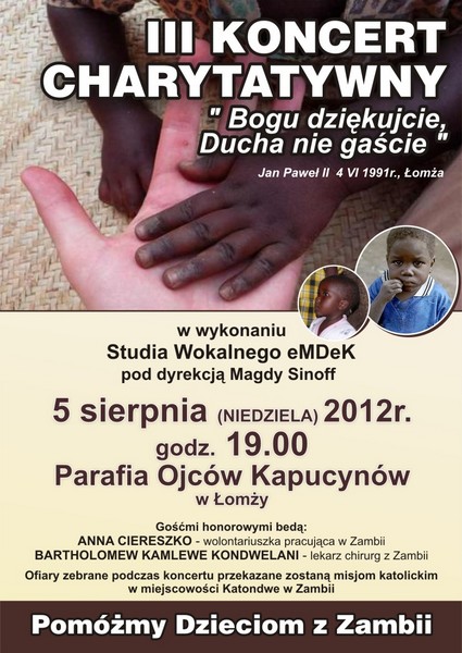 Studio Wokalne eMDeK zaśpiewa dla dzieci z Zambii