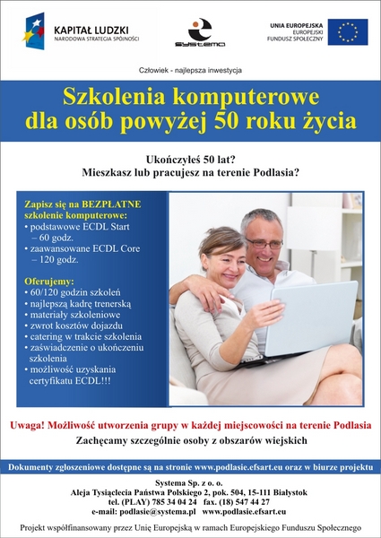 Szkolenia komputerowe dla osób powyżej 50 roku życia
