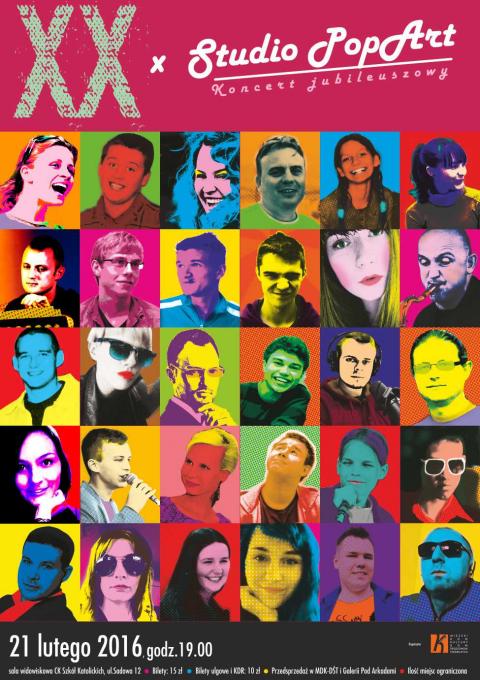 20 lat Studia PopArt - zaproszenie na koncert jubileuszowy