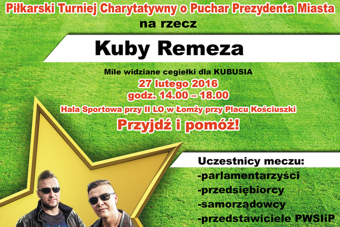 Turniej charytatywny już w sobotę! Pomóżmy Kubusiowi!