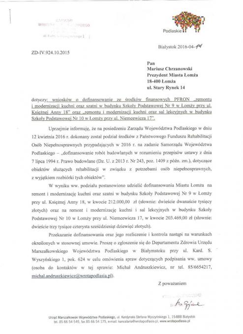 Pieniądze z PFRON-u na remontu w łomżyńskich podstawówkach
