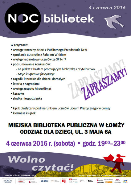 Zapraszamy na Noc Bibliotek
