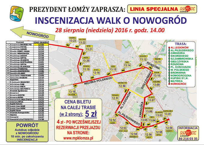 Linia specjalna na inscenizację walk o Nowogród