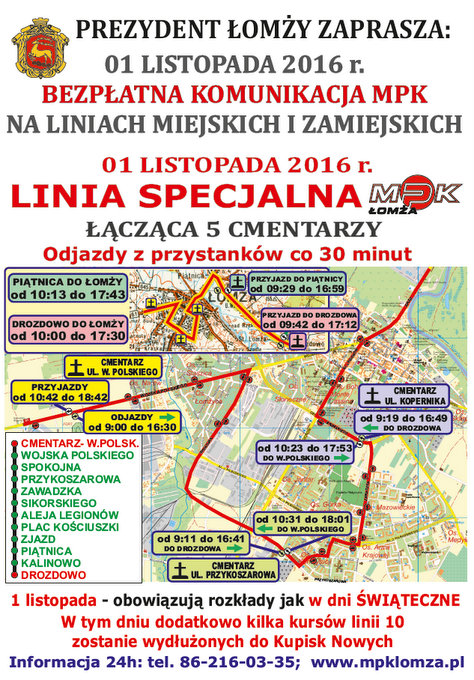 Bezpłatna komunikacja miejska na Wszystkich Świętych