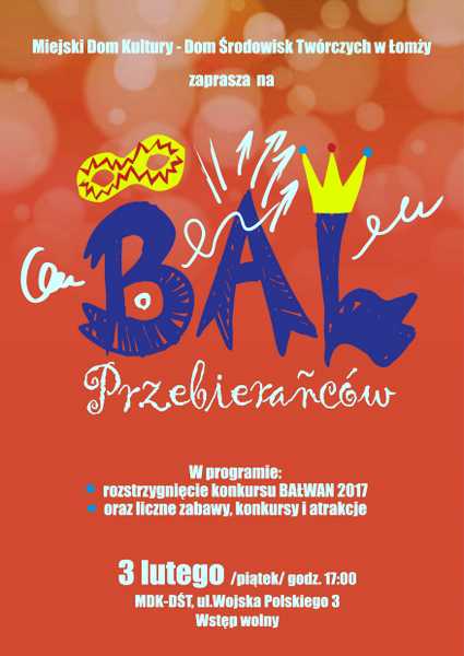 Zaproszenie na Bal Przebierańców