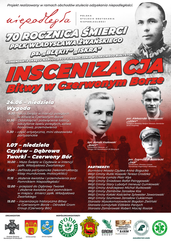 Program obchodów rocznicy Bitwy w Czerwonym Borze
