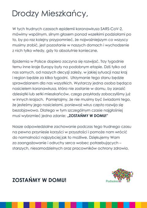 Zostańmy w domu! – apelują do nas samorządowcy