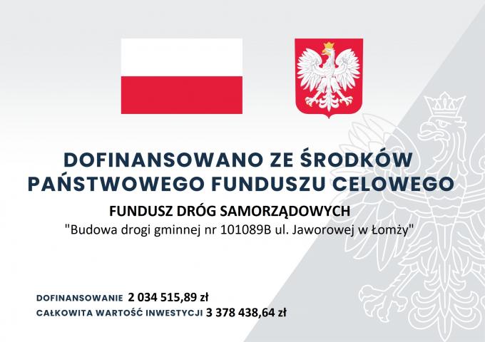 Budowa drogi gminnej nr 101089B ul. Jaworowej w Łomży