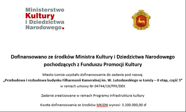 Przebudowa i rozbudowa budynku Filharmonii Kameralnej im. W. Lutosławskiego w Łomży-II etap, część 3