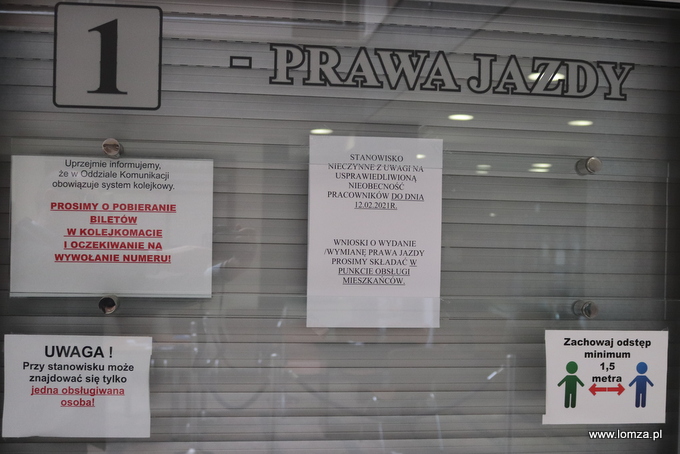 Komunikat - wstrzymana obsługa przy wydawaniu praw jazdy