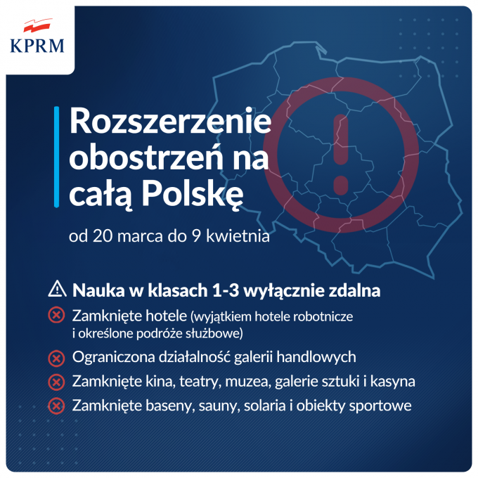 Od 20 marca w całej Polsce obowiązują rozszerzone zasady bezpieczeństwa