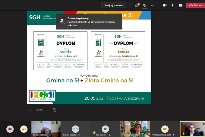 Miasto Łomża Złotą Gminą na 5!