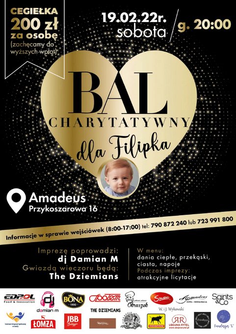 Bal charytatywny dla walczącego o życie Filipka