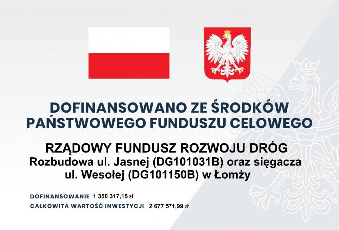 Rozbudowa ul. Jasnej (DG101031B) oraz sięgacza ul. Wesołej (DG101150B) w Łomży