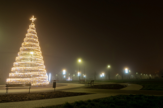 Piękna Łomża nocą