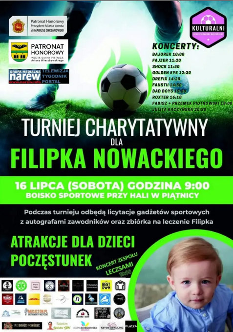 Zagrają dla Filipka w Piątnicy. Będzie się działo!