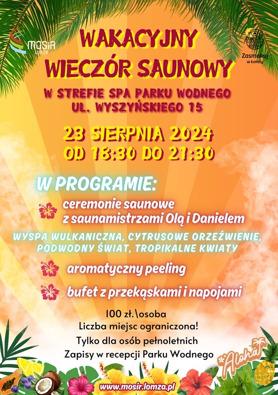 Wieczór saunowy w Parku Wodnym!