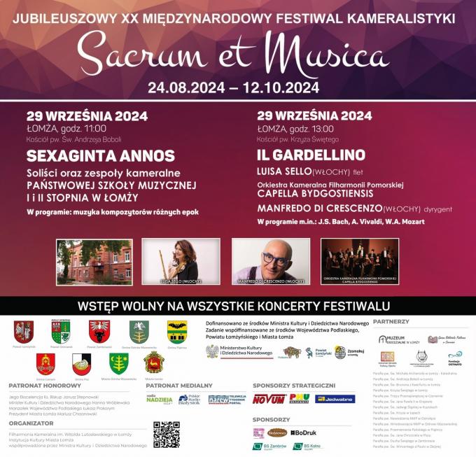 Sexaginta annos oraz Il Gardellino  na „Sacrum et Musica” 2024