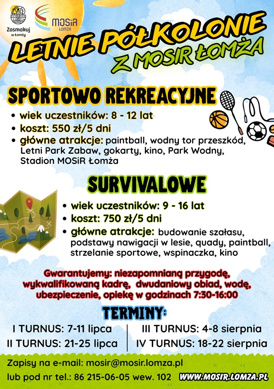 Rekreacyjne i survivalowe wakacje z MOSiR Łomża