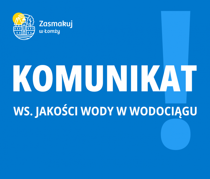 Wodna zdatna do spożycia - komunikat MPWiK
