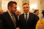 Prezydent Łomży Mariusz Chrzanowski i Prezydent Rzeczypospolitej Polskiej Andrzej Duda
