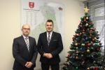 Marszałek Województwa Podlaskiego Artur Kosicki i Prezydent Miasta Łomża Mariusz Chrzanowski