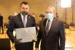 Prezydent Łomży Mariusz Chrzanowski i wicepremier polskiego rządu Piotr Gliński