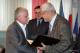 mec. Krzysztof Czeszejko - Sochacki i prof. dr. hab Andrzej Zawiślak, w tle Maciej Borysewicz - Przewodniczący Rady Miejskiej