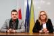 Prezydent Łomży Mariusz Chrzanowski i Elżbieta Parzych, kandydatka na nowego Sakrbnika