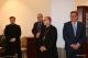 Od lewej: Waldemar Świątkowski (diecezjalny duszpasterz przedsiębiorców), Karol Cuch (koordynator projektu Centrum Aktywności Turystycznej i Kulturalnej), biskup łomżyński Janusz Stepnowski oraz Maciej Zajkowski (Prezes Izby Przemysłowo-Handlowej)