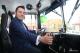 Za sterami autobusu retro Prezydent Łomży Mariusz Chrzanowski