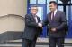 Prezydent Łomży Mariusz Chrzanowski (od prawej) i ambasador Republiki Mołdawii w Polsce Iurie Bodrug