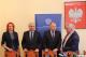 Od lewej: posłanka Bernadeta Krynicka, wojewoda podlaski - Bohdan Paszkowski,  generalny dyrektor budowy dróg krajowych i autostrad - Krzysztof Kondraciuk oraz poseł Kazimierz Gwiazdowski