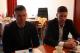 Od lewej Marcin Harasimowicz, manager projektu "Legia Soccer Schools" oraz Przemysław Chojnowski, trener Akademii Piłkarskiej Legii Warszawa